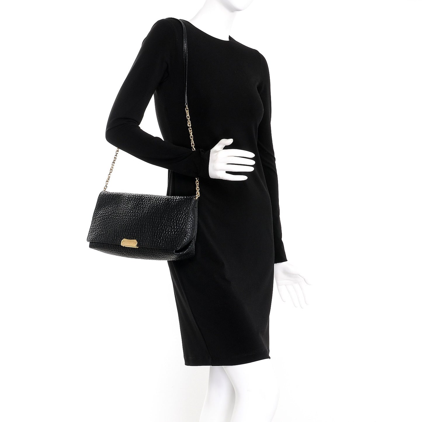 Signature Grain Medium Mildenhall Crossbody Bag Black