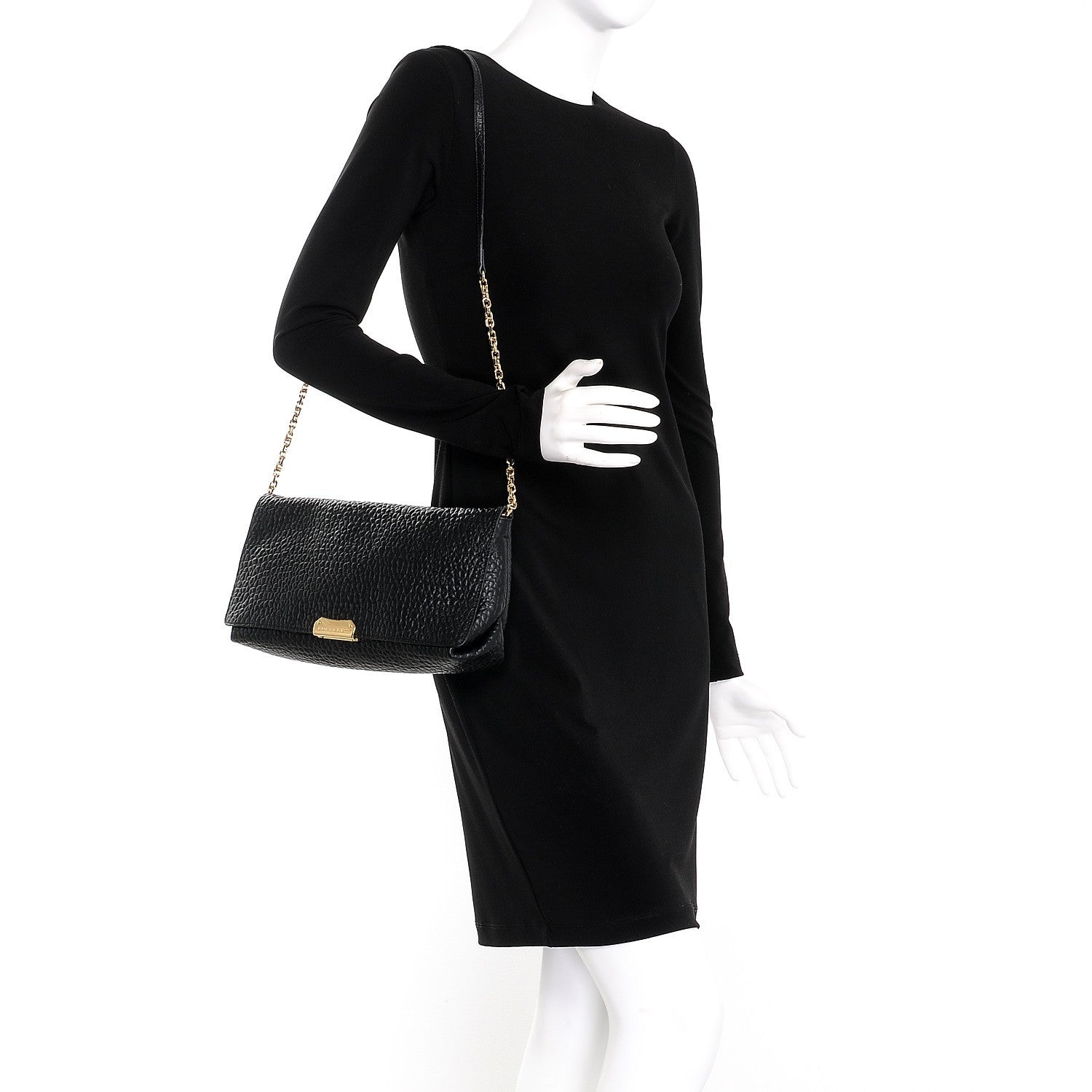 Burberry Signature Grain Medium Mildenhall Crossbody Bag Black 2 of 10