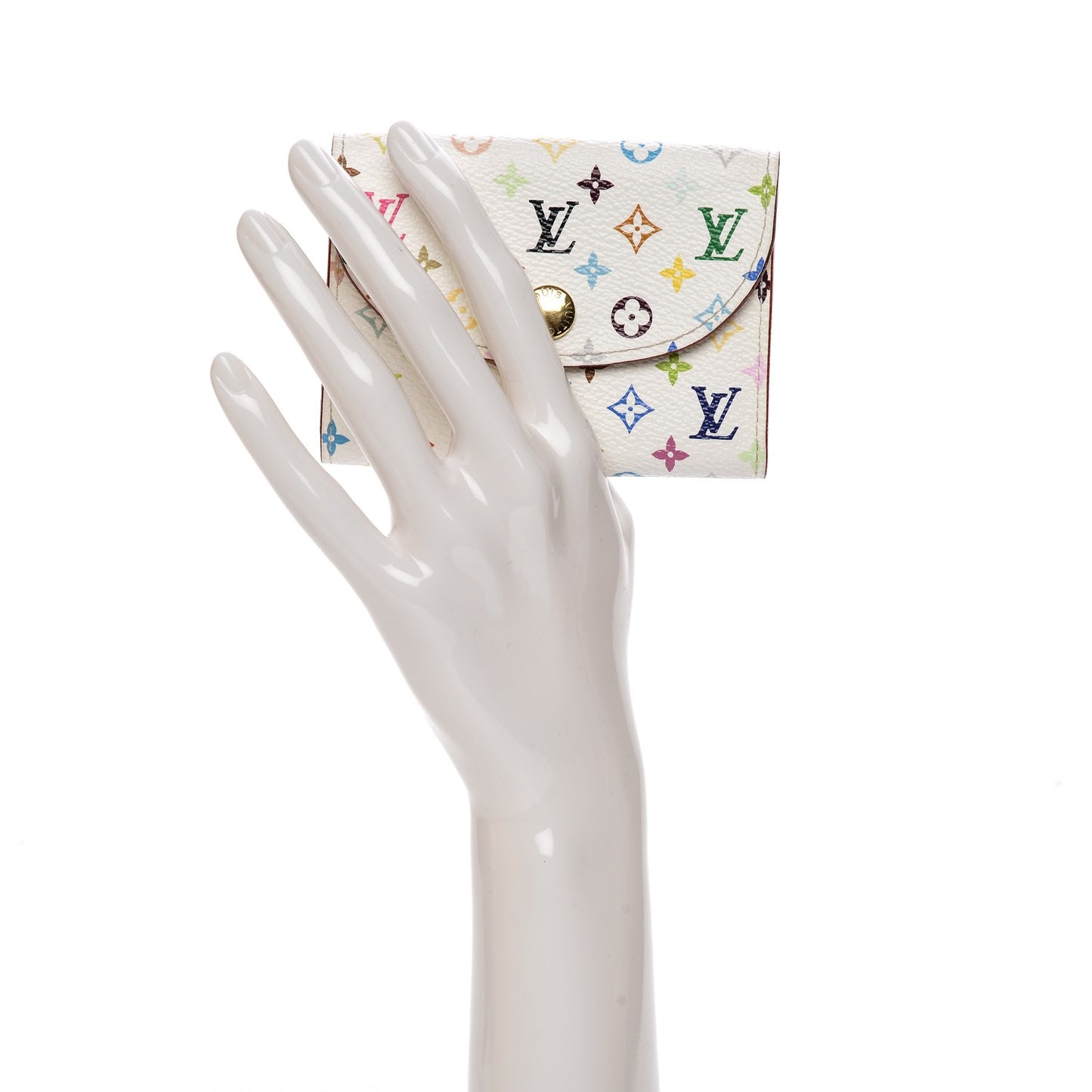 Monogram Multicolor Business Card Holder White