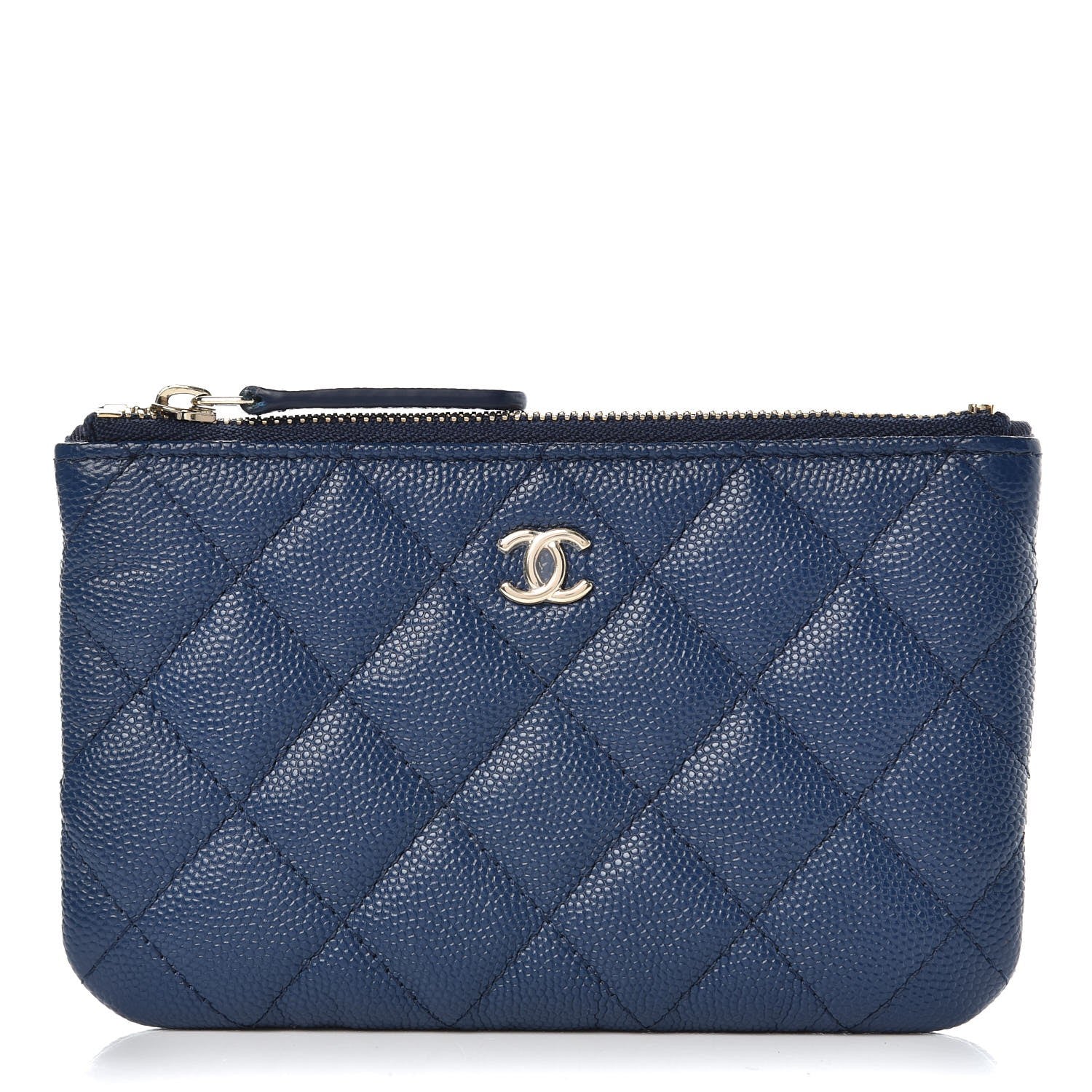 Chanel Caviar Quilted Small Cosmetic Case Navy 1 of 8