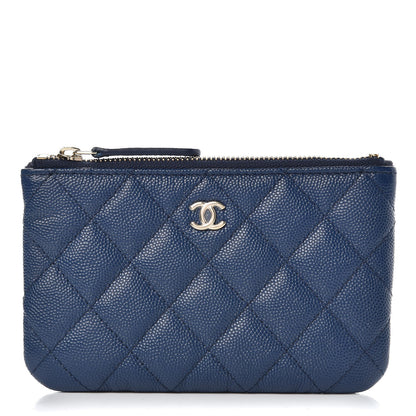 Chanel Caviar Quilted Small Cosmetic Case Navy 1 of 8