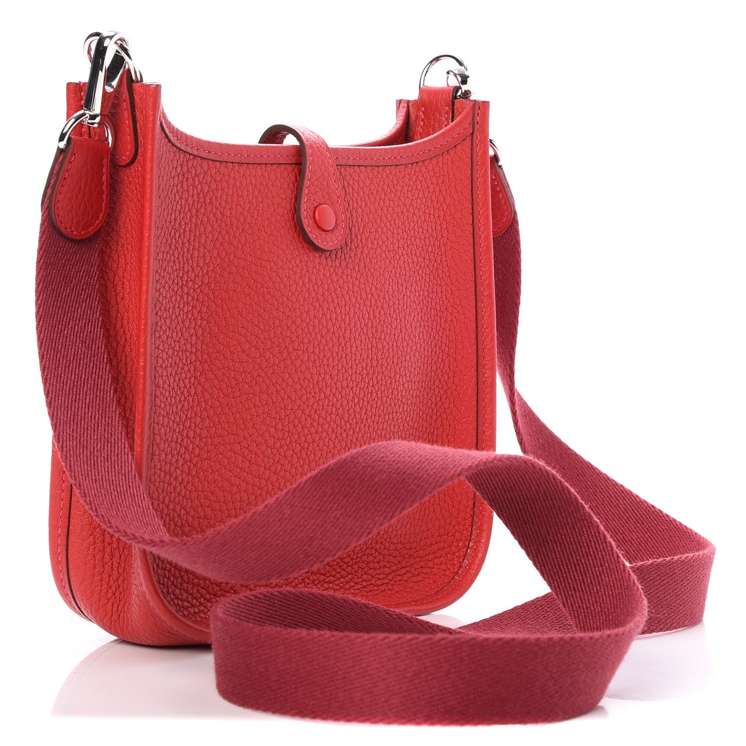 Hermes Taurillon Clemence Evelyne TPM Rouge Casaque 3 of 8
