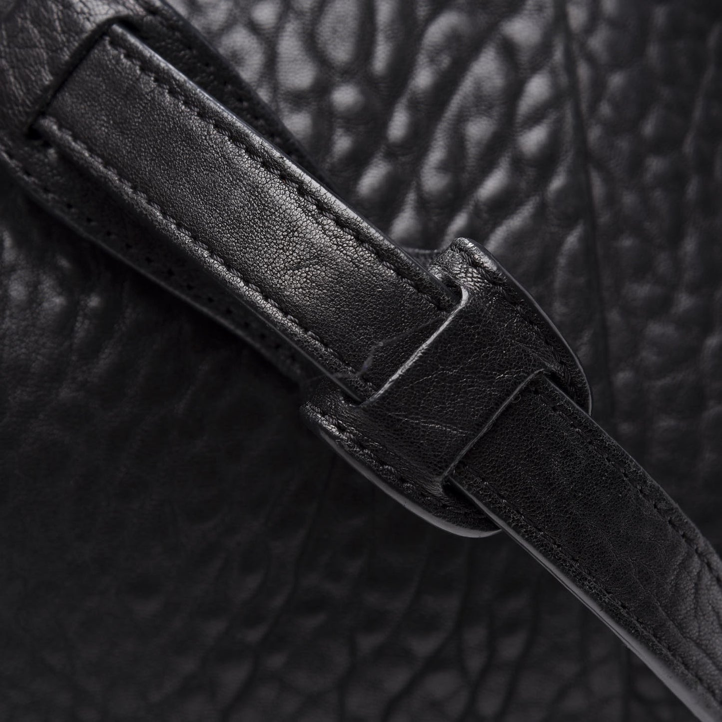 Pebbled Lambskin Rocco Black Rose Gold Hardware