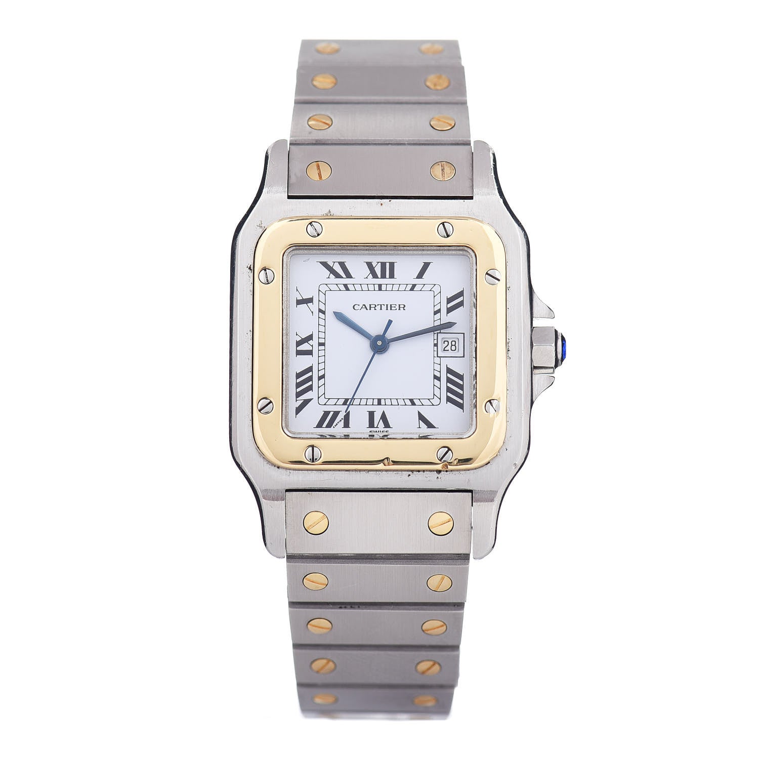 Cartier Stainless Steel 18K Yellow Gold 29mm Santos De Cartier Galbee Automatic Watch 1 of 4