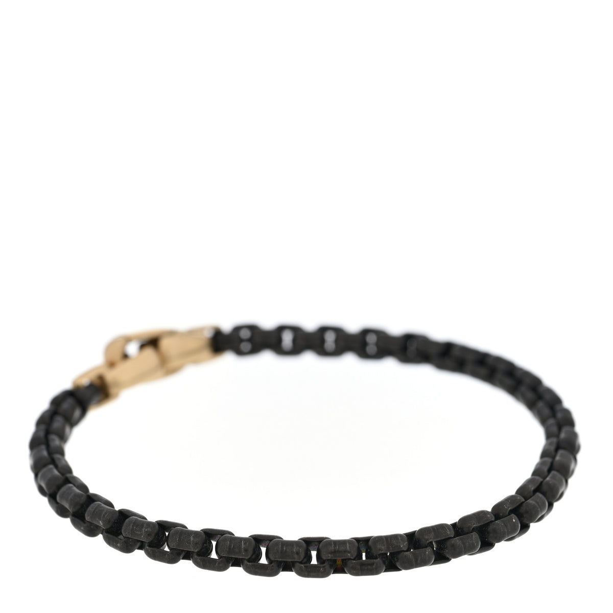 Titanium 14K Yellow Gold 4.8mm Box Chain Bracelet Black