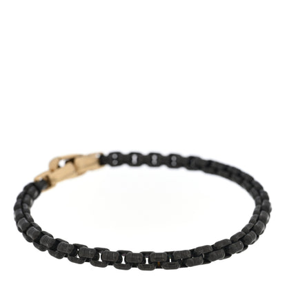 David Yurman Titanium 14K Yellow Gold 4.8mm Box Chain Bracelet Black 1 of 3