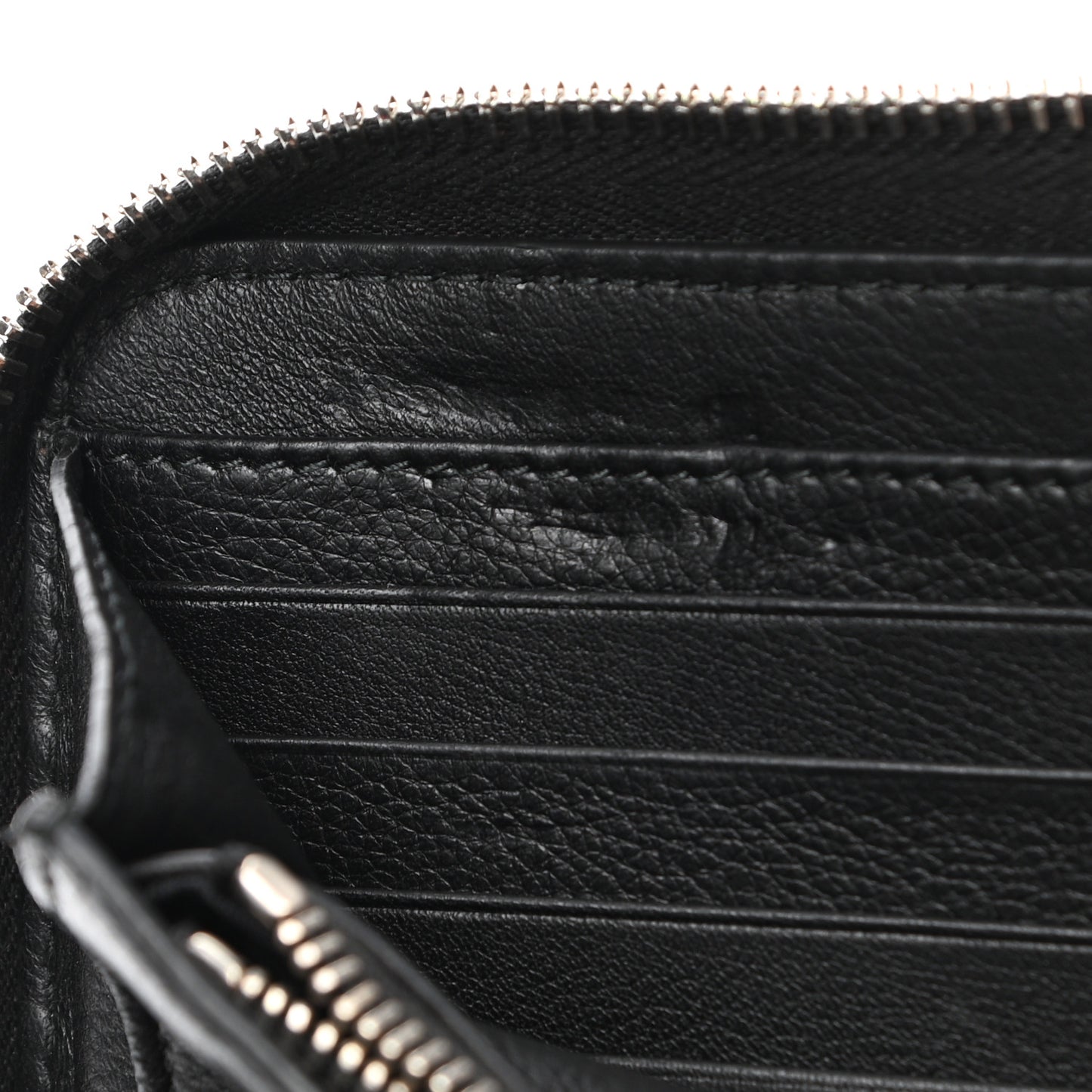 HOMME Calfskin Ribbed Zip Around Wallet Black