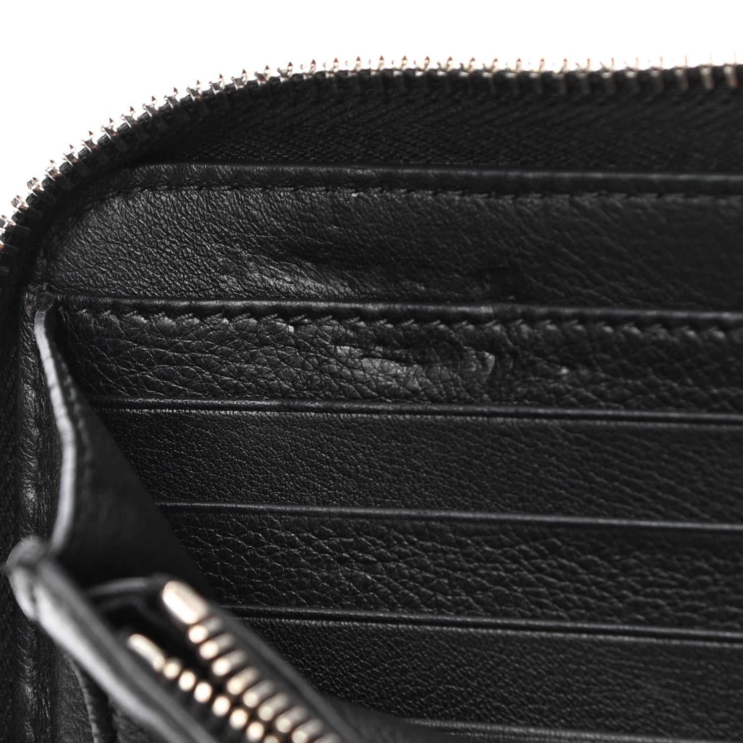 Christian Dior HOMME Calfskin Ribbed Zip Around Wallet Black 8 of 8