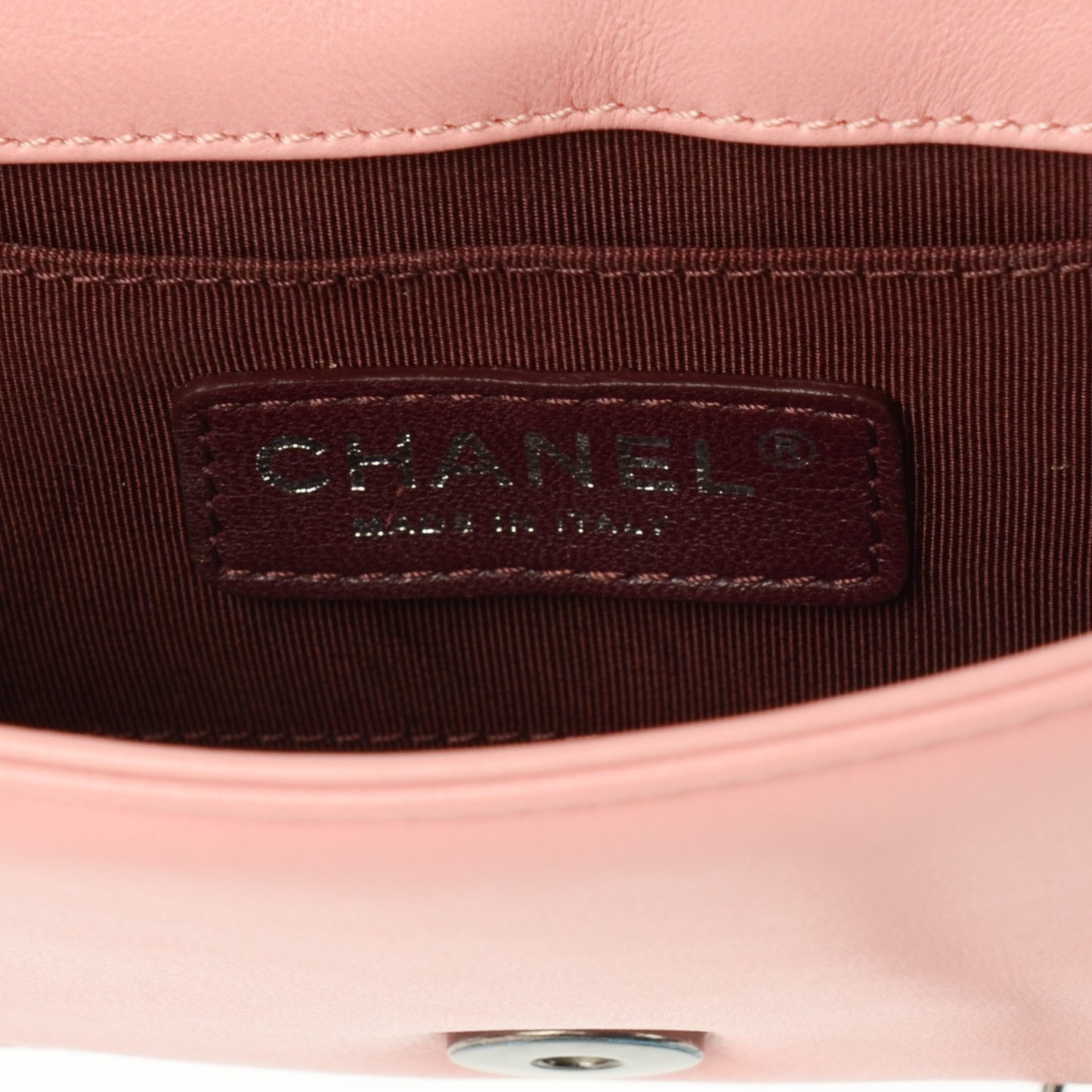 Lambskin Plexiglass Boy Brick Flap Pink