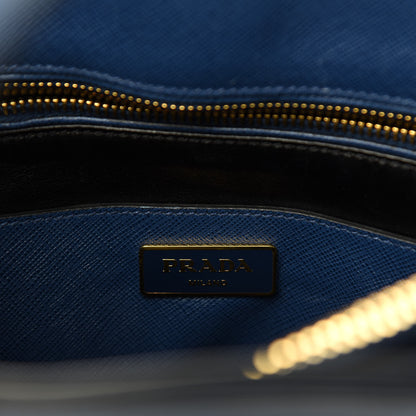 Prada Saffiano Soft Triple Pocket Tote Bluette 8 of 11