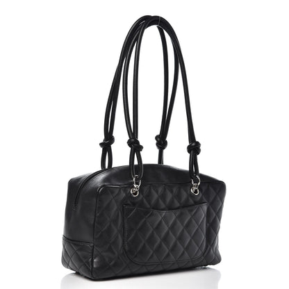 Chanel Calfskin Quilted Large Cambon Bowler Black 3 of 17