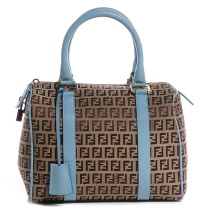 Fendi Zucchino Vitello Small Forever Boston Mogano Panna Laguna 1 of 9