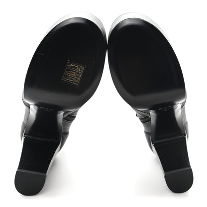 Chanel Lambskin Platform Short Boots 39 Black 6 of 9