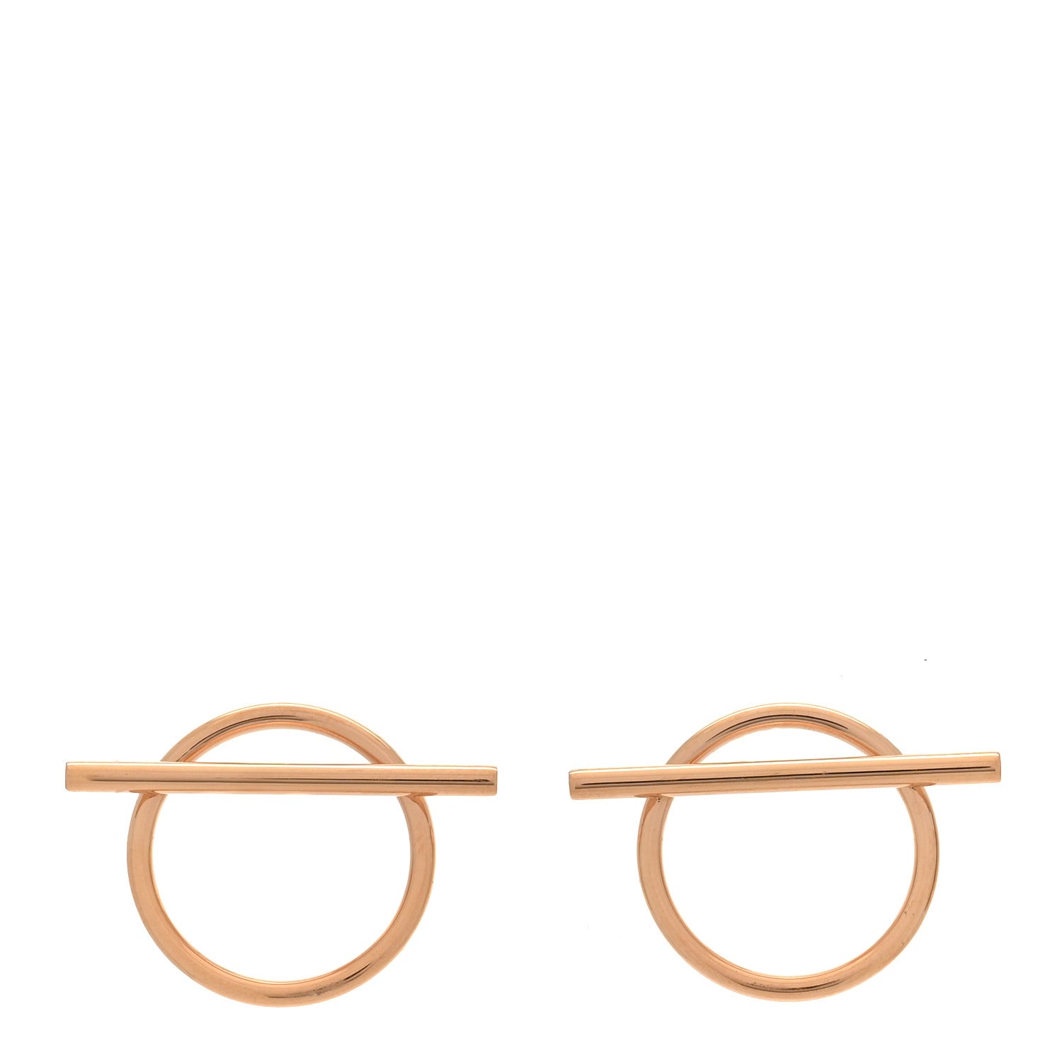Hermes 18K Rose Gold MM Echappee Earrings 1 of 10
