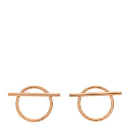 Hermes 18K Rose Gold MM Echappee Earrings 1 of 10