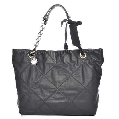 Lanvin Lambskin Quilted Large Amelia Tote Blue 1 of 8