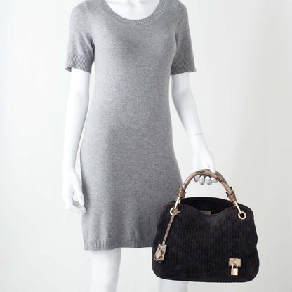 Louis Vuitton Suede Python Monogram Whisper PM Kohl 2 of 9