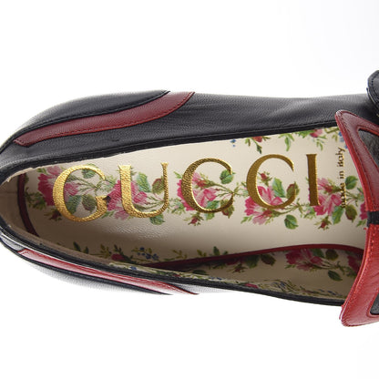 Gucci Malaga Kid Web Pearly GG Platform Loafer Pumps 39.5 Black Hibiscus Red Mystic White Blue 7 of 7