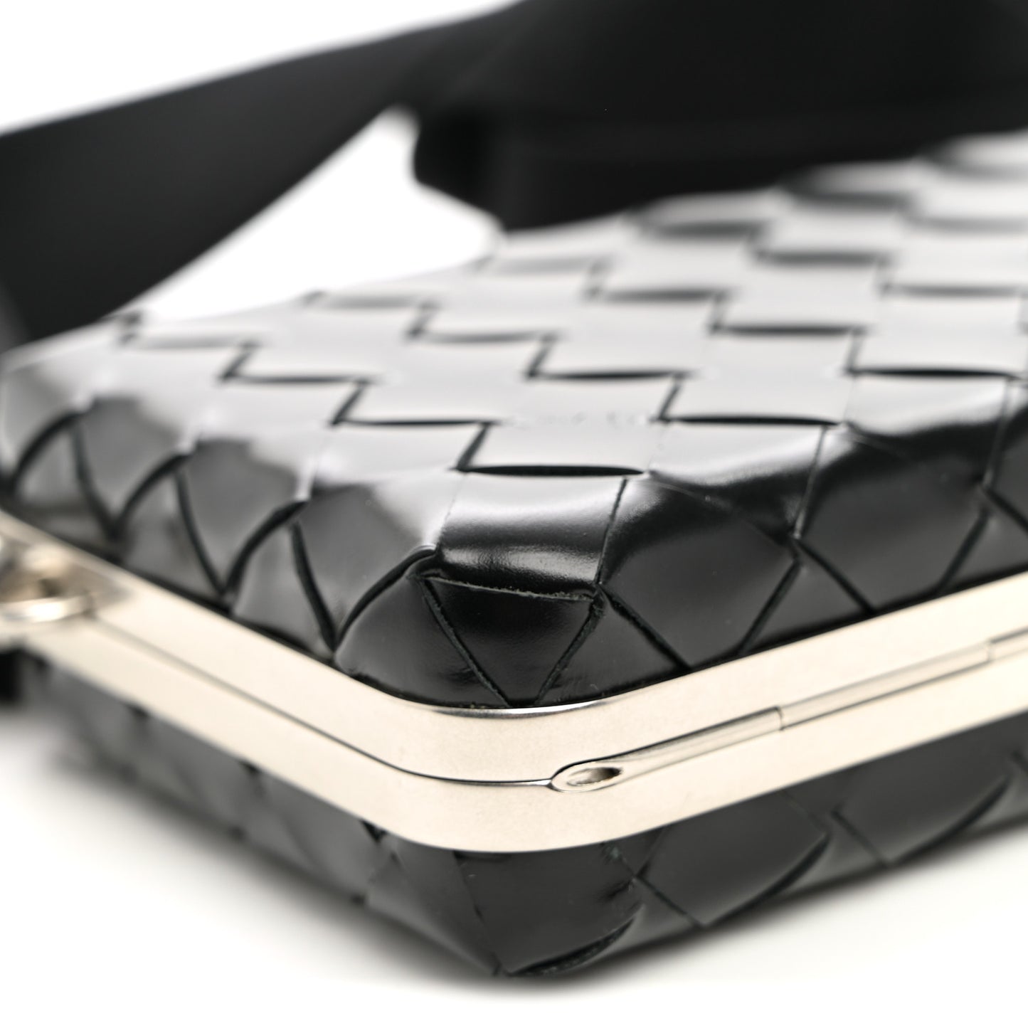 Spazzolato Intrecciato Mens Crossbody Messenger Case Black