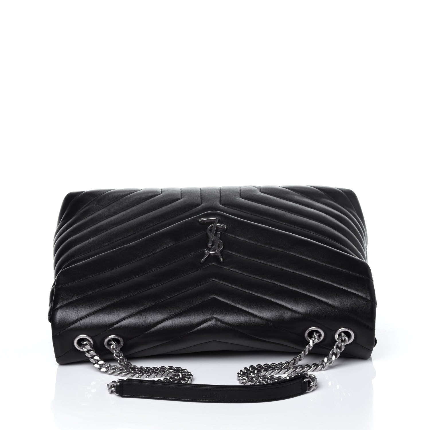 Saint Laurent Calfskin Y Quilted Monogram Large Loulou Chain Satchel Black 11 of 12