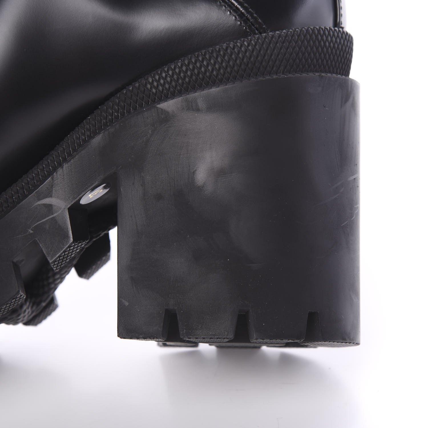 Gucci Magnum Calfskin Fur Pearl Lace Up Combat Ankle Boots 37 Black Naturale 7 of 8