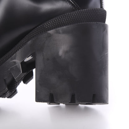 Gucci Magnum Calfskin Fur Pearl Lace Up Combat Ankle Boots 37 Black Naturale 7 of 8