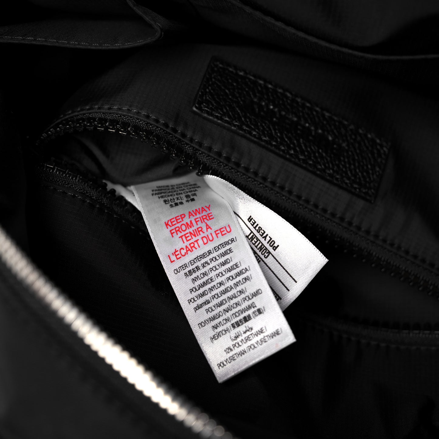 Nylon Logo Print Backpack Black