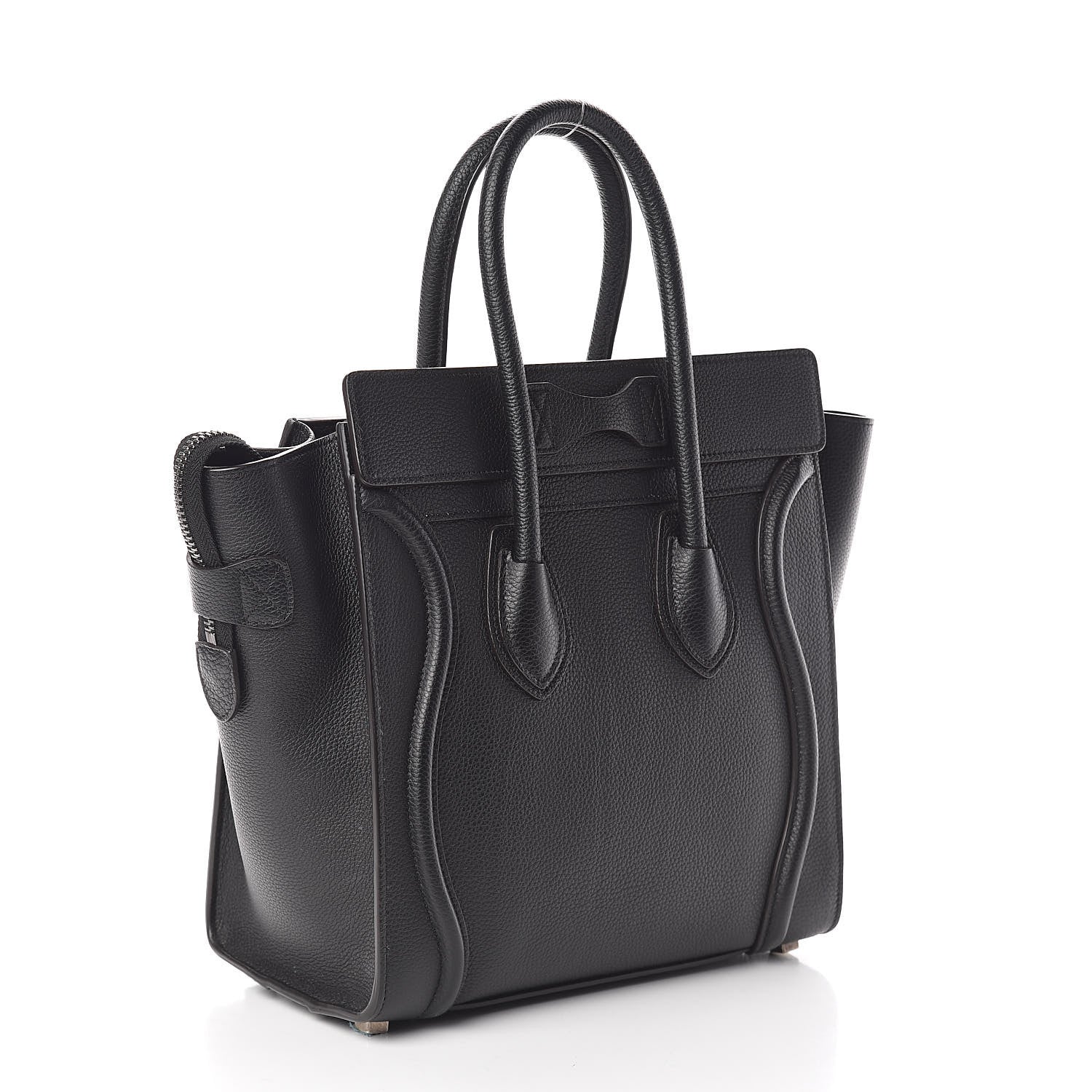 Celine Drummed Calfskin Micro Luggage Black 3 of 9