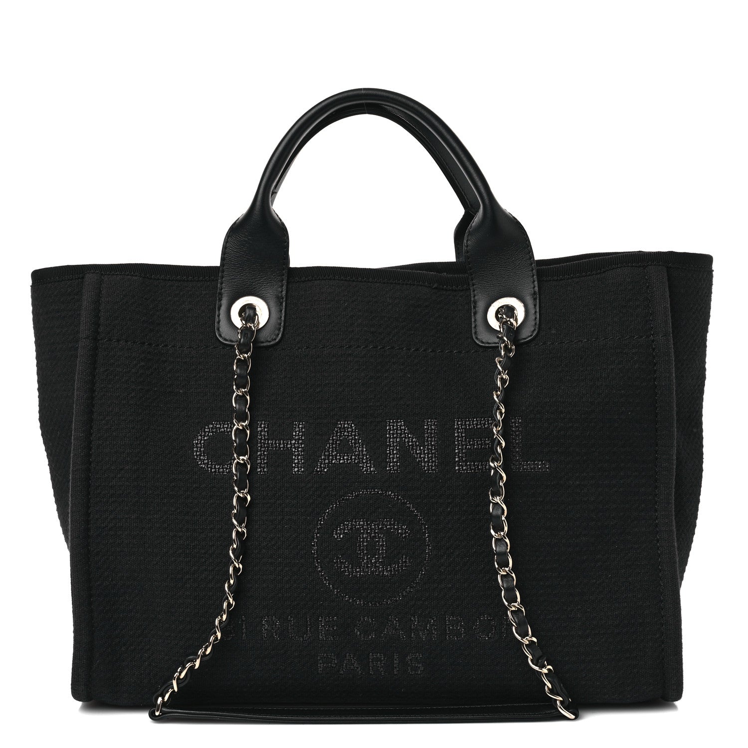 Chanel Mixed Fibers Small Deauville Tote Navy 1 of 11