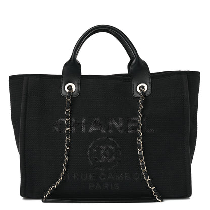 Chanel Mixed Fibers Small Deauville Tote Navy 1 of 11