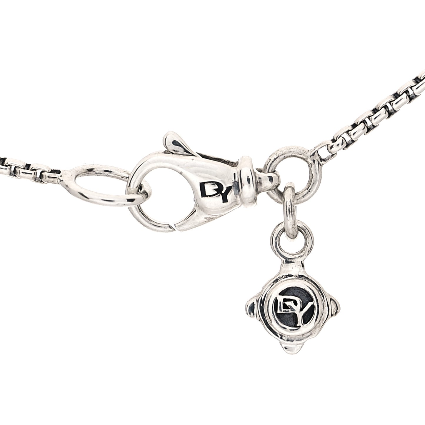 Sterling Silver Diamond Prasiolite 7mm Chatelaine Pendant Necklace