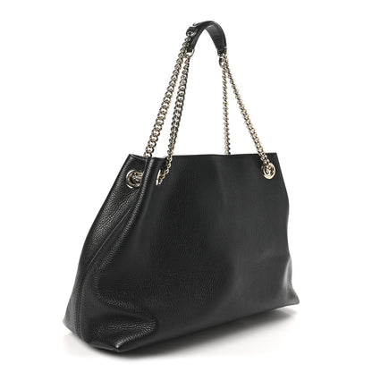 Gucci Pebbled Calfskin Medium Soho Chain Shoulder Bag Black 3 of 10