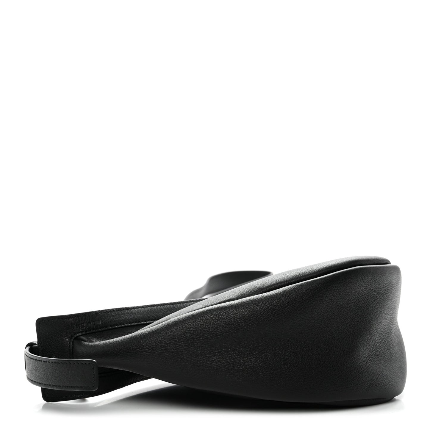 Grained Calfskin Small Slouchy Banana Bag Black