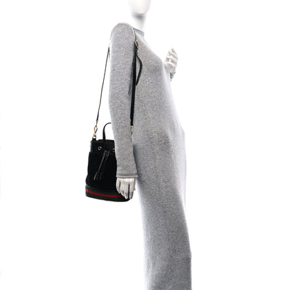 Gucci Suede Patent Web Small Ophidia Bucket Bag Black 2 of 10