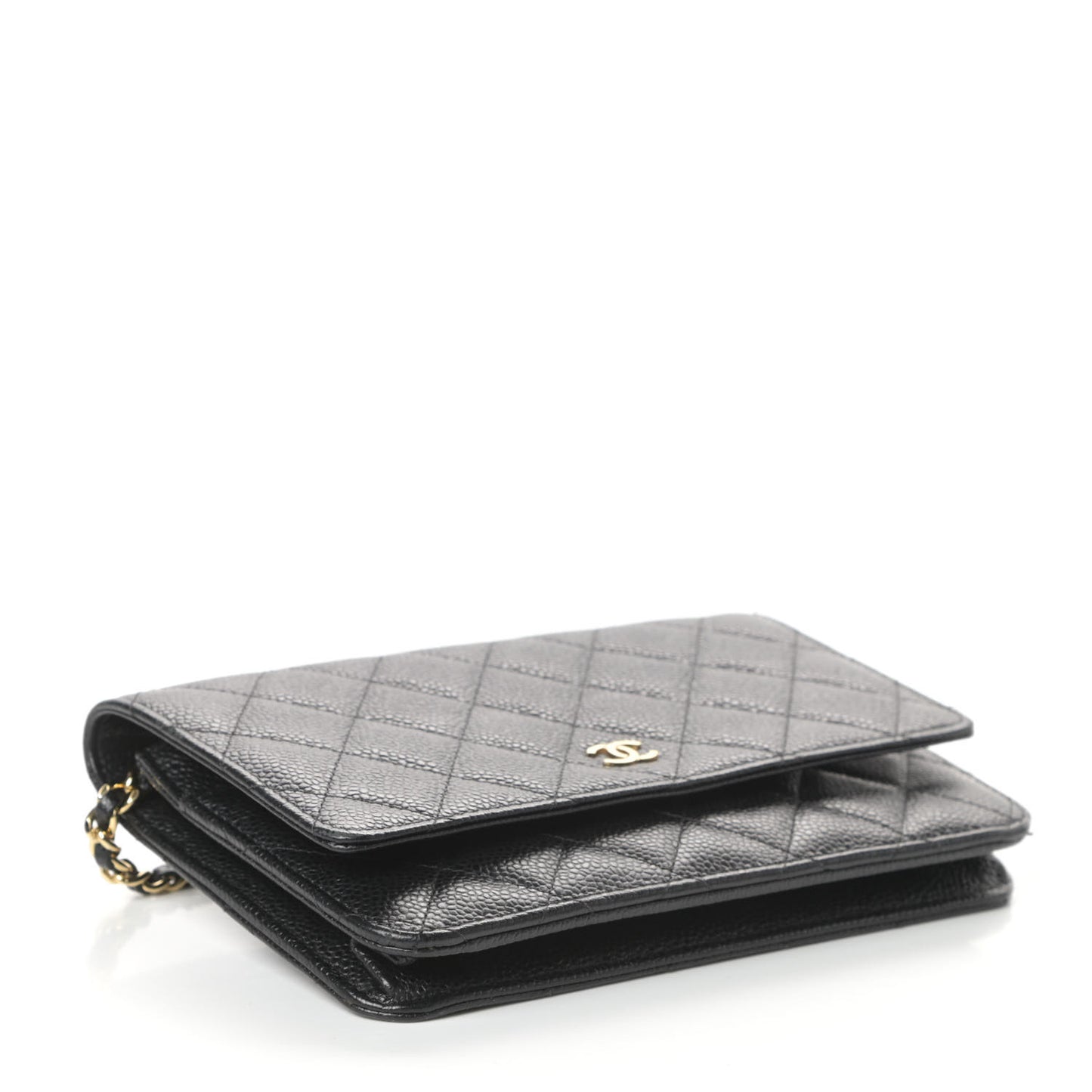 Caviar Quilted Wallet On Chain WOC Black