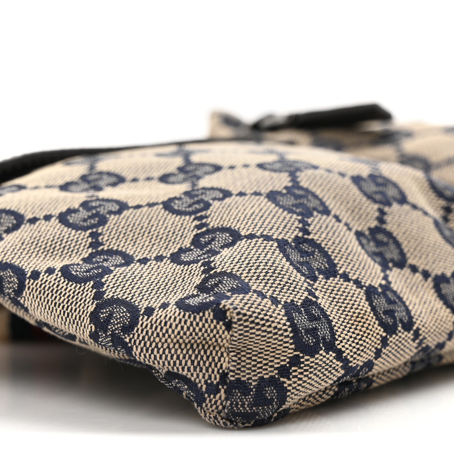 Gucci GG Monogram Web Double Pocket Belt Bag Navy 9 of 10