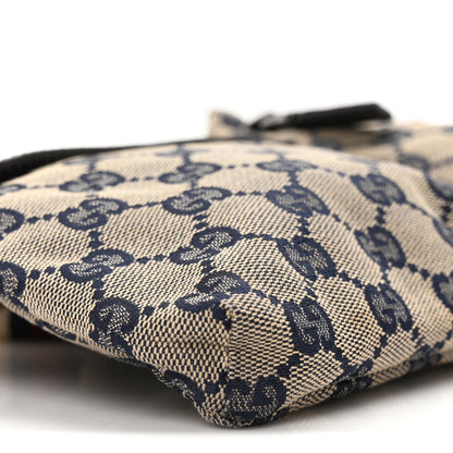 Gucci GG Monogram Web Double Pocket Belt Bag Navy 9 of 10