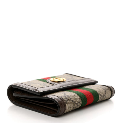 Gucci GG Supreme Monogram Web Ophidia Compact Wallet Beige New Acero 4 of 7