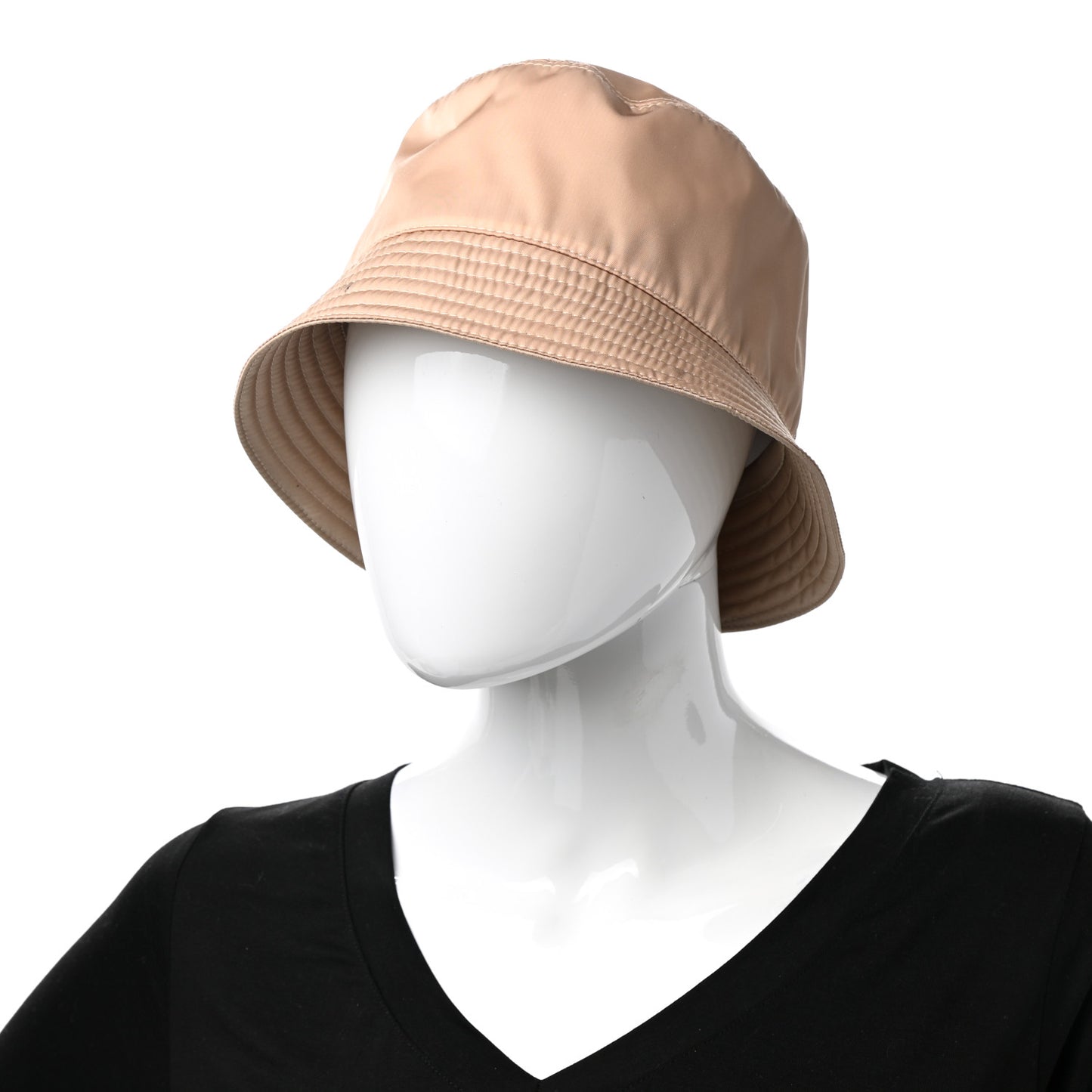 Re-Nylon Metal Triangle Logo Womens Bucket Hat L Cammeo