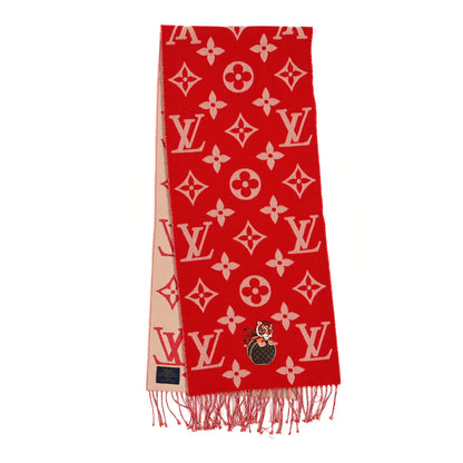 Louis Vuitton Cashmere Monogram Rodeo Reykjavik Scarf Red 2 of 3