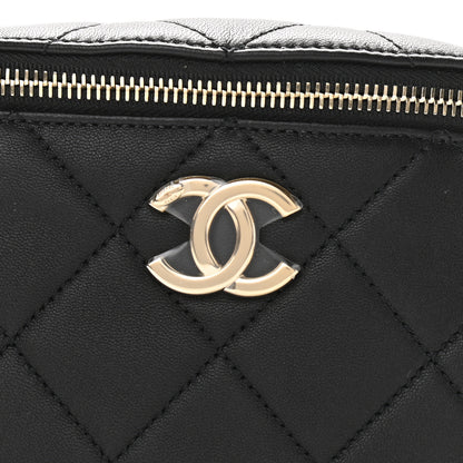 Chanel Lambskin Quilted Resin Bi-Color Waist Bag Fanny Pack Black 8 of 10