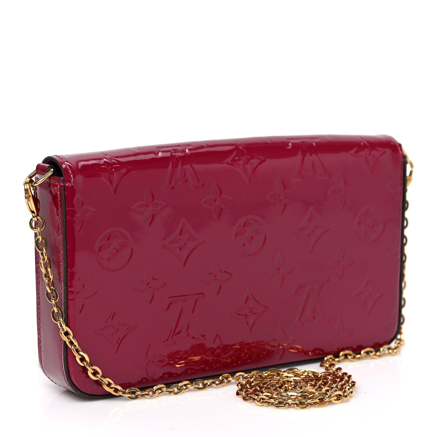 Louis Vuitton Vernis Felicie Chain Wallet Magenta 4 of 9