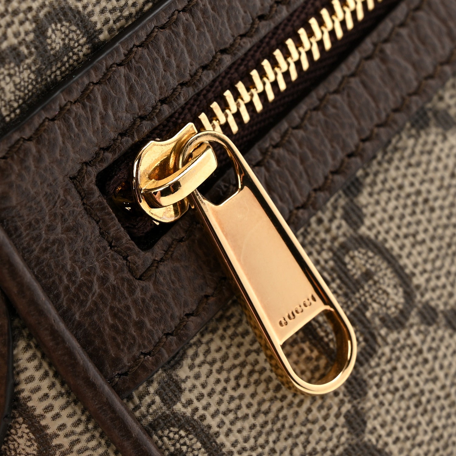 Gucci GG Supreme Monogram Textured Calfskin Super Mini Ophidia Shoulder Bag Beige Ebony New Acero 11 of 12