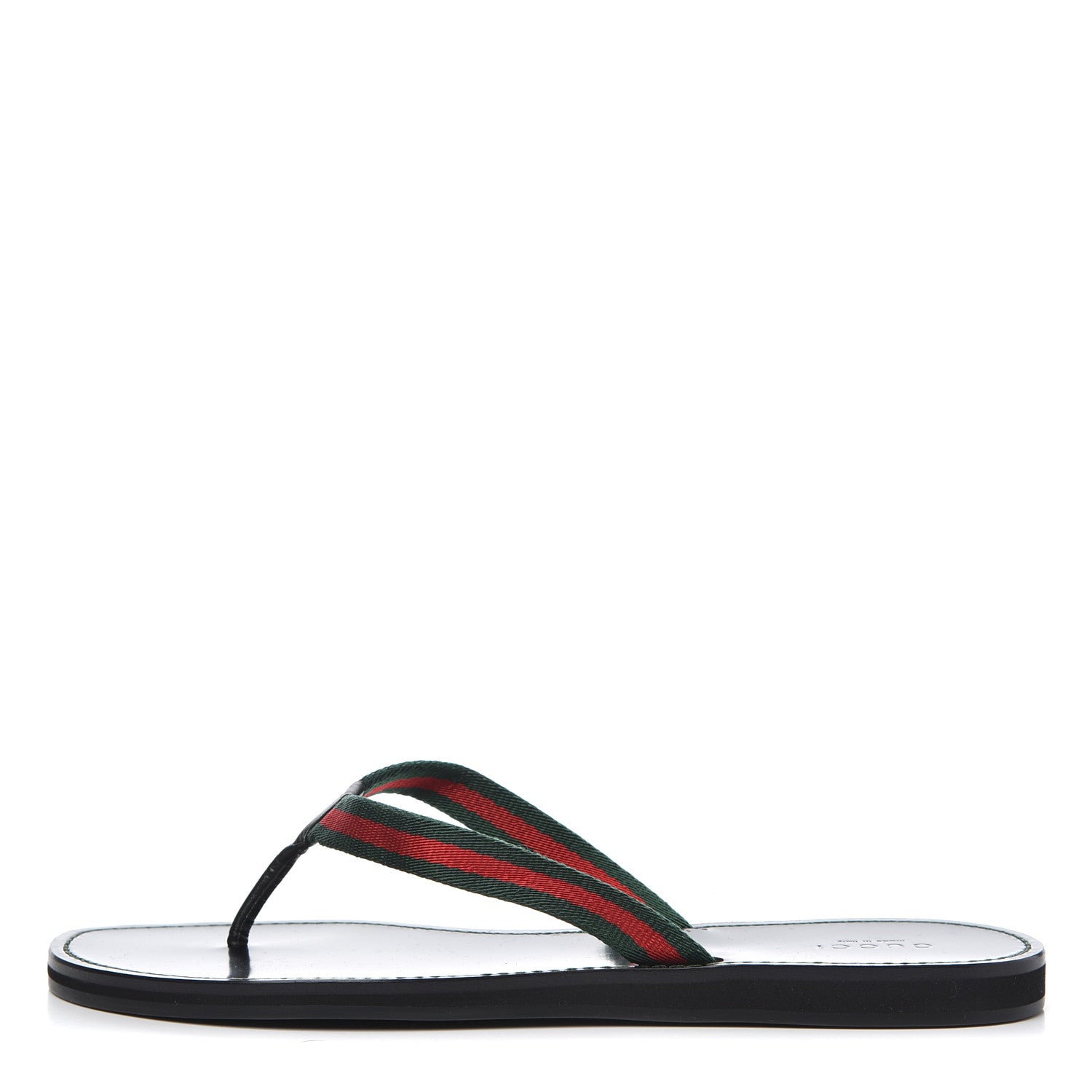 Gucci Nylon Calfskin Web Womens Thong Sandals 39.5 Green Red Black 1 of 12