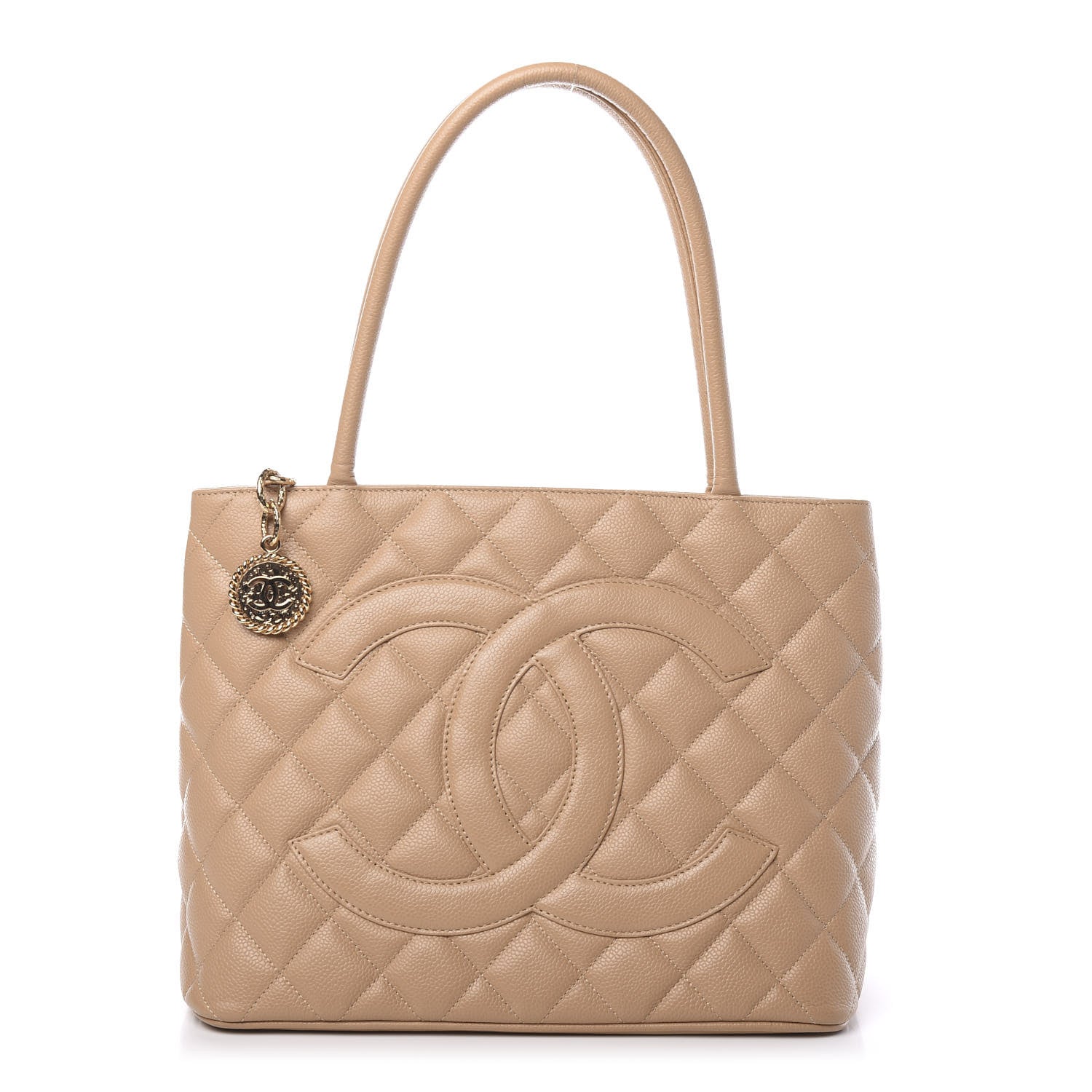 Chanel Caviar Quilted Medallion Tote Beige 1 of 9