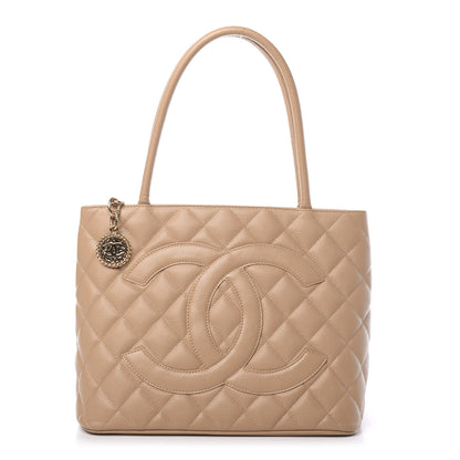Chanel Caviar Quilted Medallion Tote Beige 1 of 9
