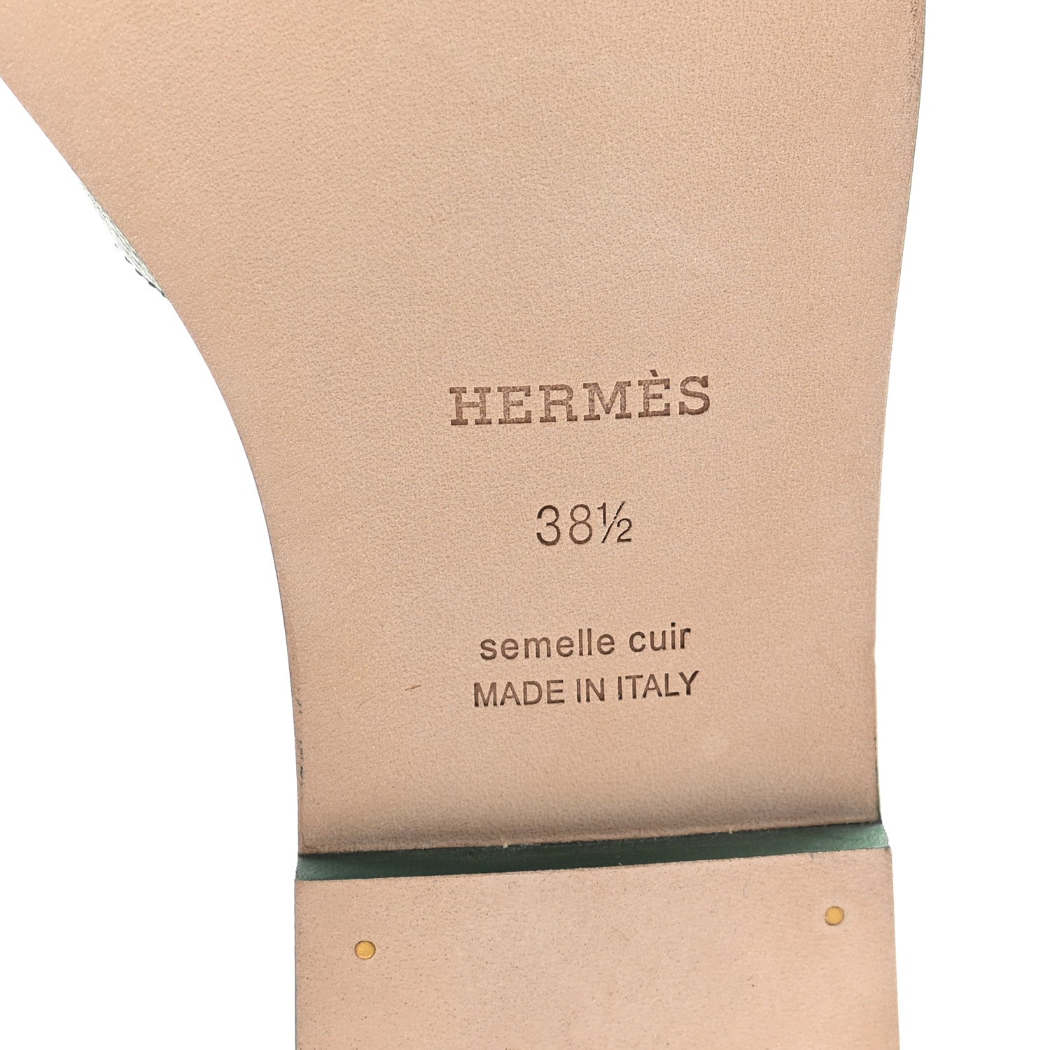 Hermes Epsom Oran Sandals 38.5 Vert Lierre 7 of 10