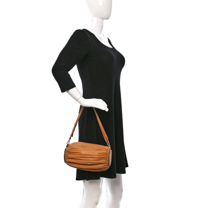 Loewe Lambskin Pleated Bracelet Pouch Shoulder Bag Warm Desert 2 of 11