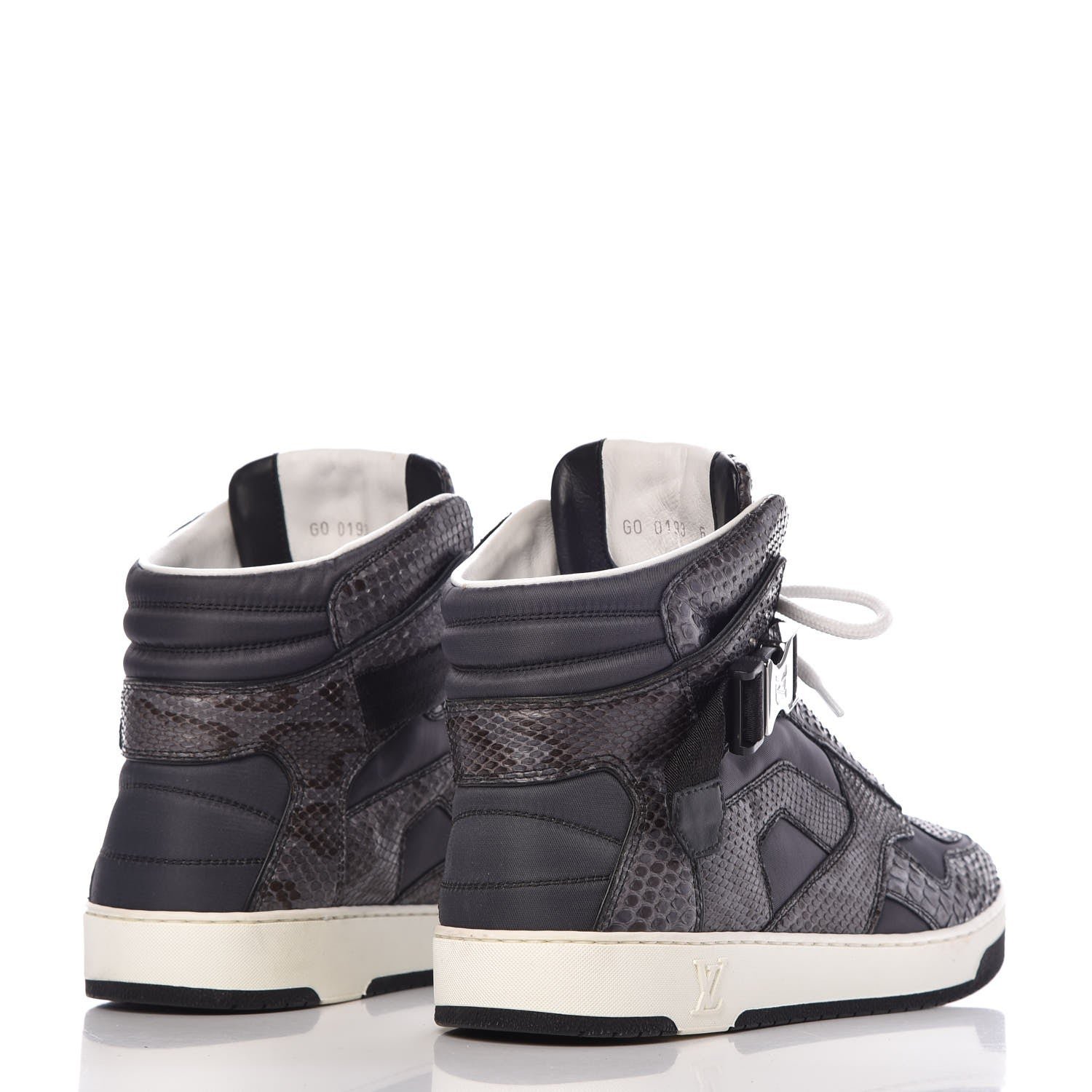 Louis Vuitton Python Nylon Calfskin Slipstream Sneaker Boot 6 Anthracite 4 of 8