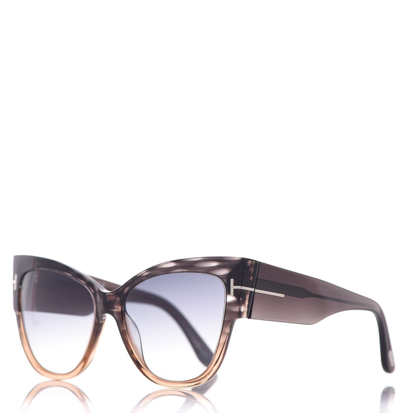 Acetate Anoushka Cat Eye Sunglasses TF371 Melange Grey Peach